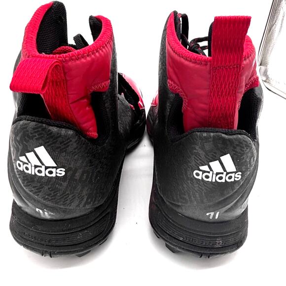 Adidas Techfit Football Cleats Men's Size 17 Red & Black Lace Up Athletic - Picture 5 of 11